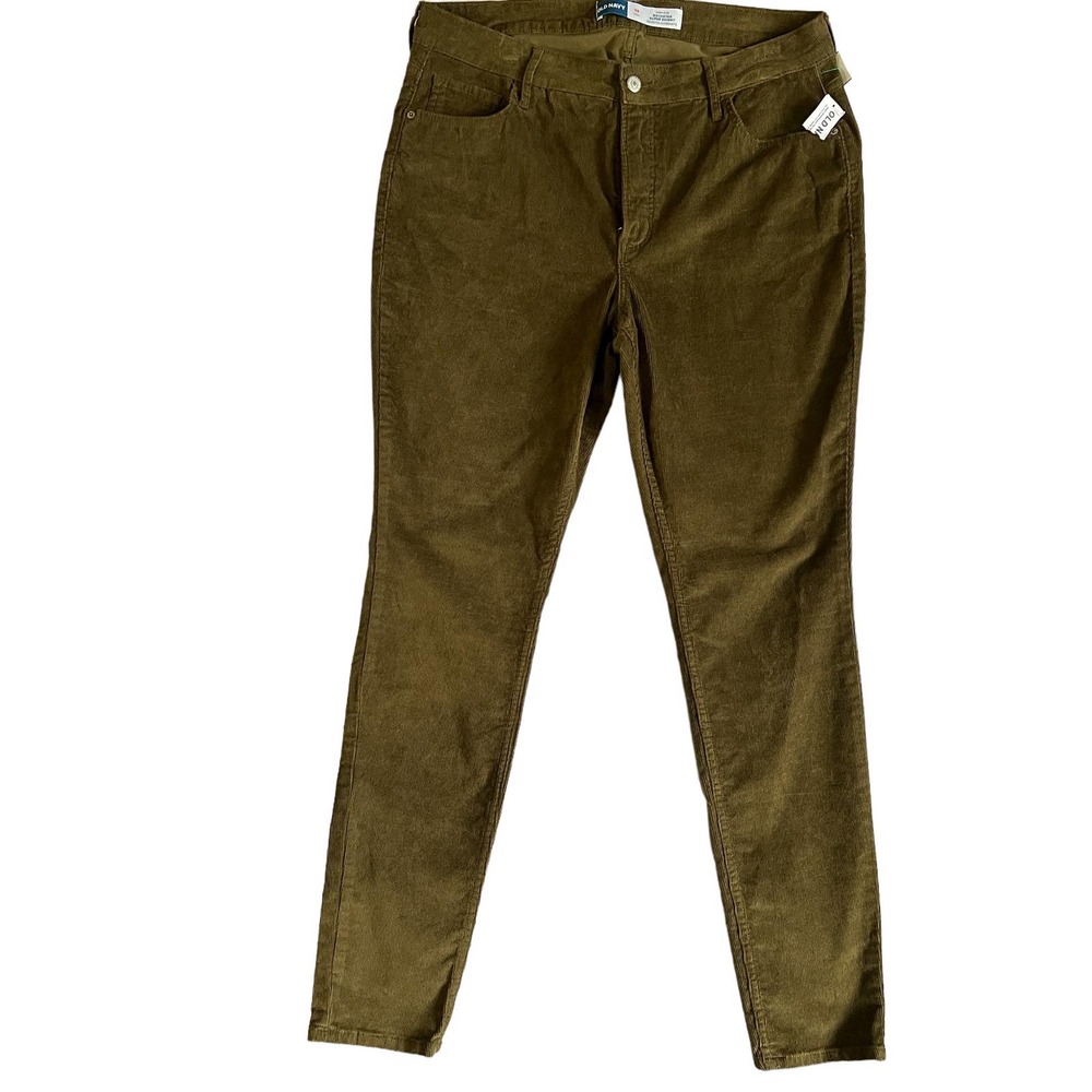 NWT Old Navy High Rise Rockstar Super Skinny Cords Green 14T